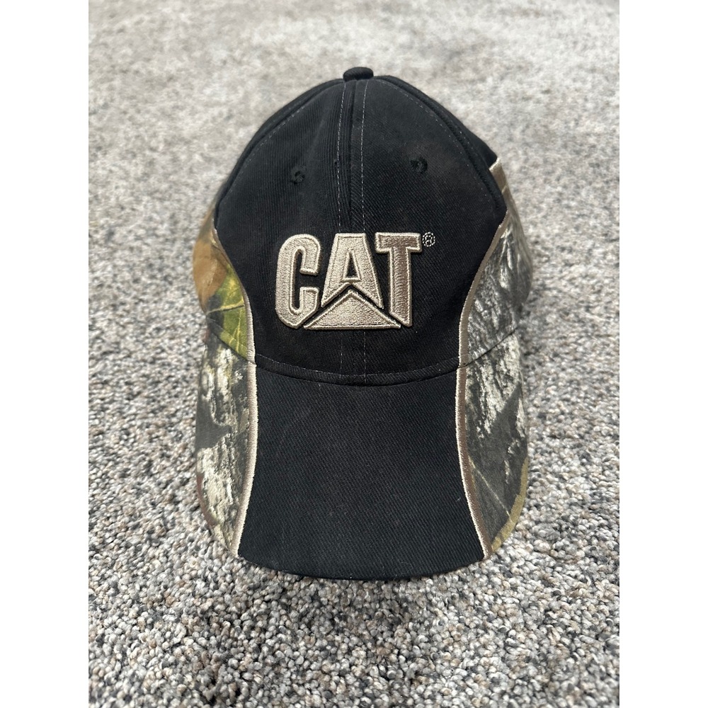 Caterpillar CAT Mens‎ Camouflage Black Embroidered Logo Baseball Hat Adjustable